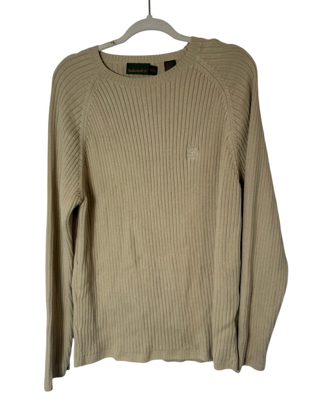 Vtg 90s Y2K Ribbed Timberland Crew Neck Sweater Cotton Streetwear Monochromatic